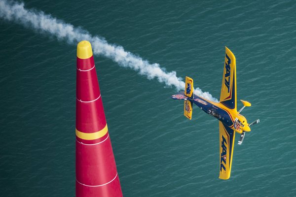 Matt Hall of Australia performs performs during the race for the first stage of the Red Bull Air Race World Championship in Abu Dhabi, United Arab Emirates on March 1, 2014. // Balazs Gardi/Red Bull Content Pool // P-20140301-00201 // Usage for editorial use only // Please go to www.redbullcontentpool.com for further information. //