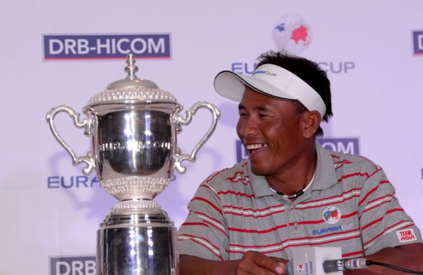 Team Asia captain Thongchai Jaidee of Thailand has vowed to go on the attack in the EurAsia Cup. Picture by PAUL LAKATOS/Asian Tour