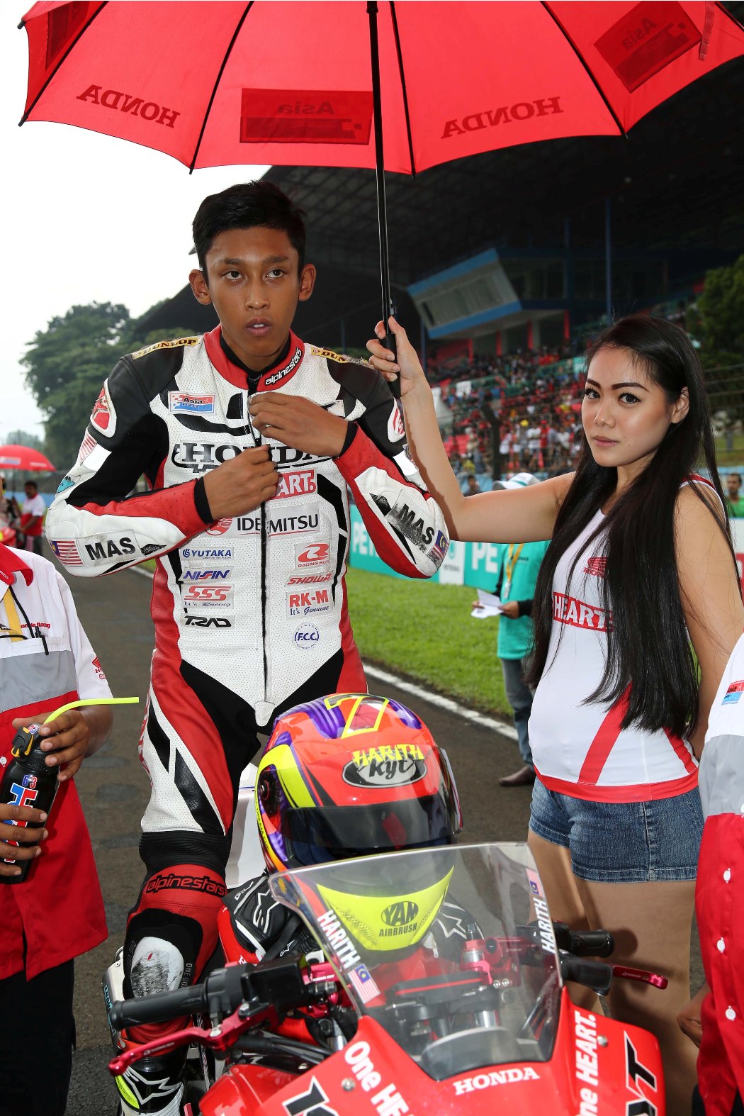 Harith Farhan in action during the ADC practice session at Autopolis 23
