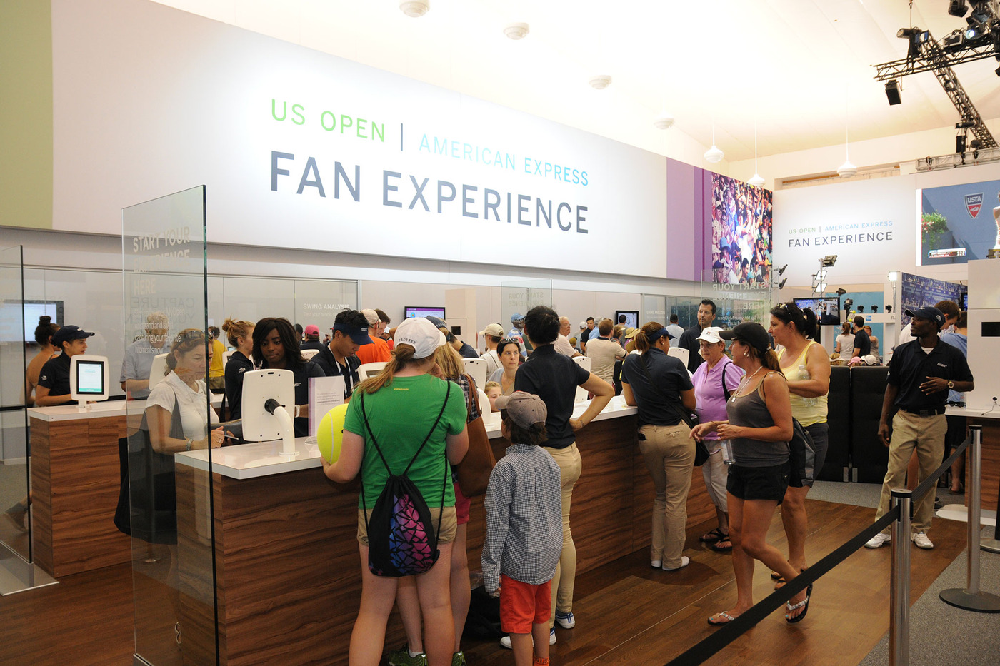 Besides matches, fans of all ages enjoy a wide variety of activities inside the American Express Fan Experience at the 2014 US Open. Photo Credit:  Mike Lawrence/usopen.org