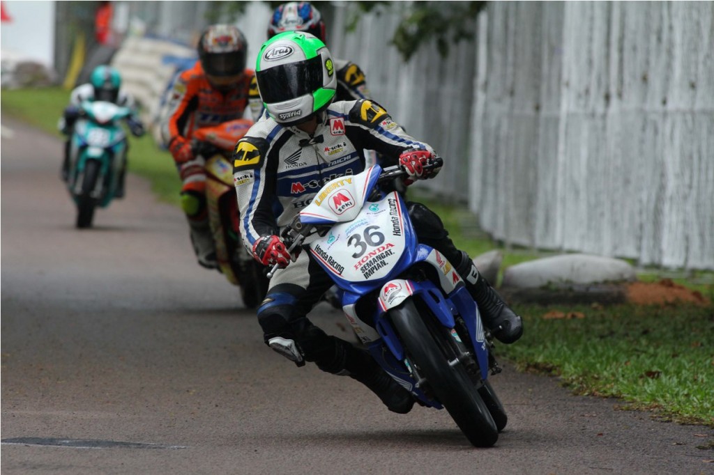Syafiq Rosli during the CP115 race in Kluang