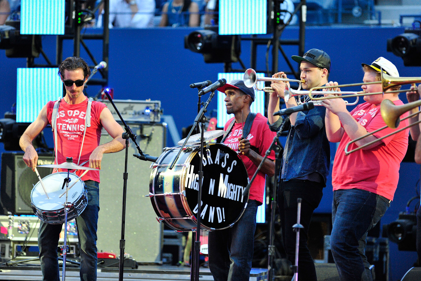 The High and Mighty Brass Band! performs during the Opening Ceremony on Arthur Ashe Stadium. - Photo Credit: Andrew Ong/usopen.org