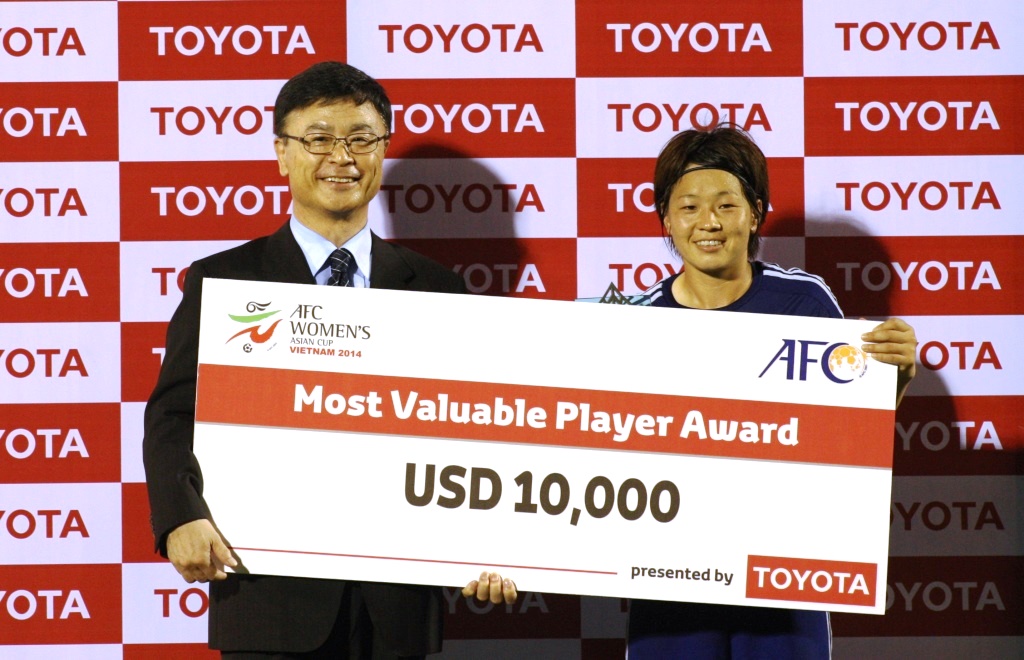 AFC Women’s Asian Cup MVP Miyama donates prize money to UNICEF