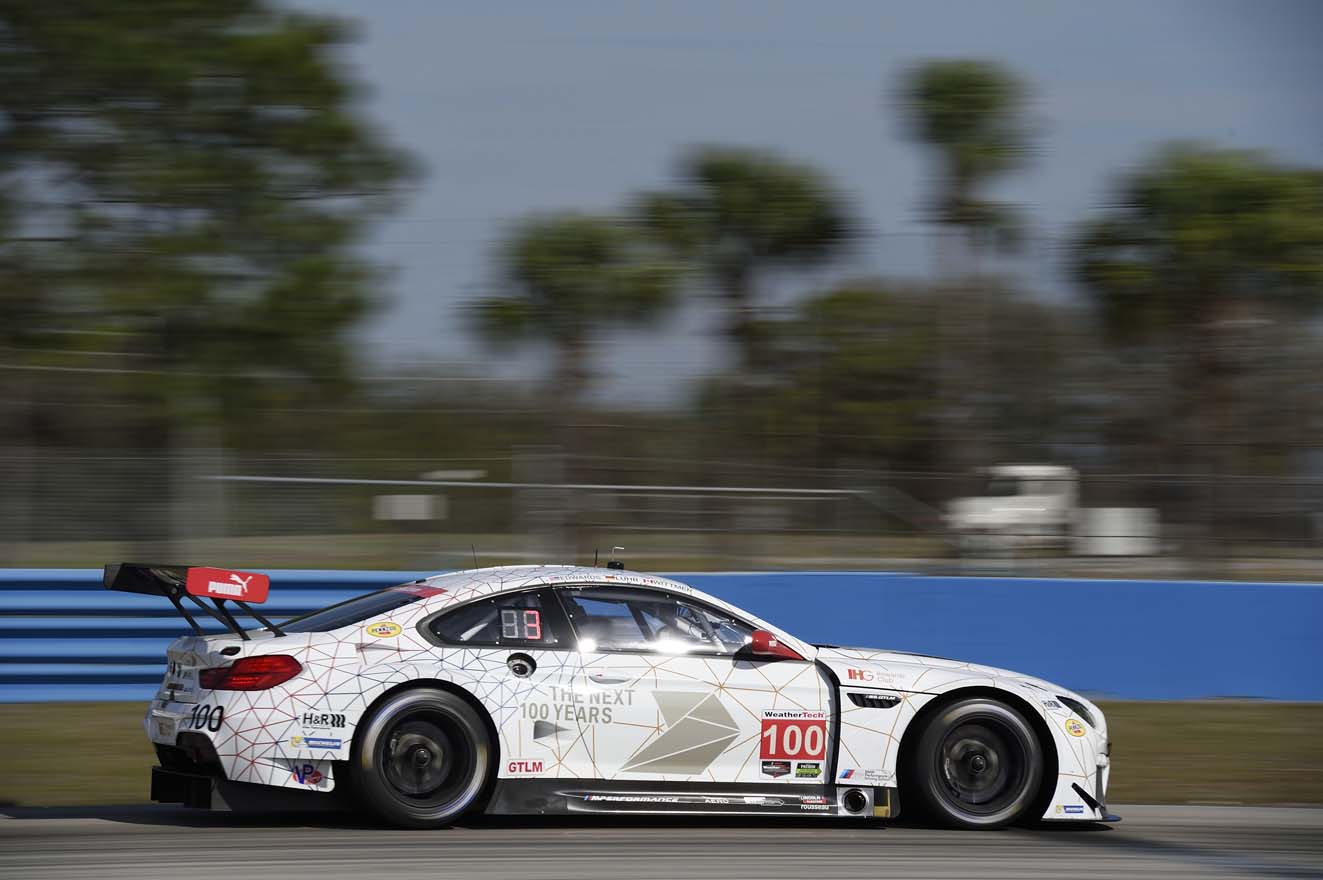 IMSA WeatherTech SportsCar Championship, 64th Annual Mobil 1 Twelve Hours of Sebring Fueled by Fresh From Florida, Sebring International Raceway, Sebring, FL (USA). John Edwards (USA), Lucas Luhr (DEU), Kuno Wittmer (CAN), No 100, BMW Team RLL, BMW M6 GTLM.