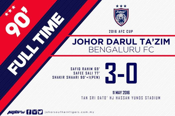 Defending champions JDT blank Bengaluru to remain unbeaten