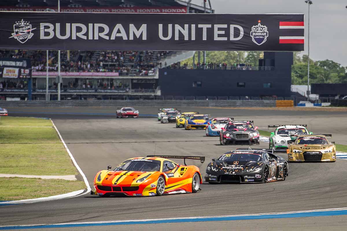 Liu and Rizzo take the new Ferrari 488 to victory in Thailand.