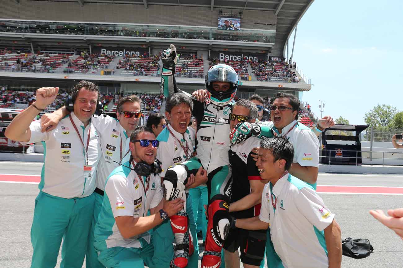PETRONAS Raceline Malaysia at the Catalunya Grand Prix.