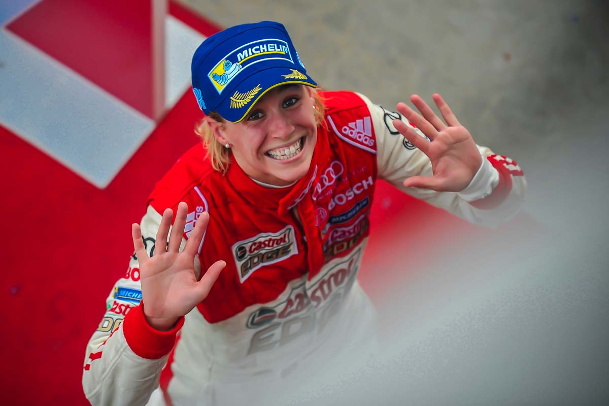 "Finishing on the podium was ok. At least I got some important points. It was fun watching the lead battle from behind."; Rahel Frey of Castrol Racing Team