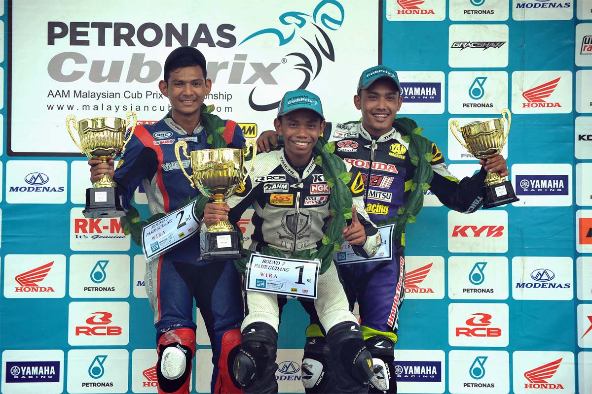 Podium Winner of WIRA, from left; Md Qhuwarismi Md Nasir, Md Helmi Azman & Md Shafiq Ezzariq