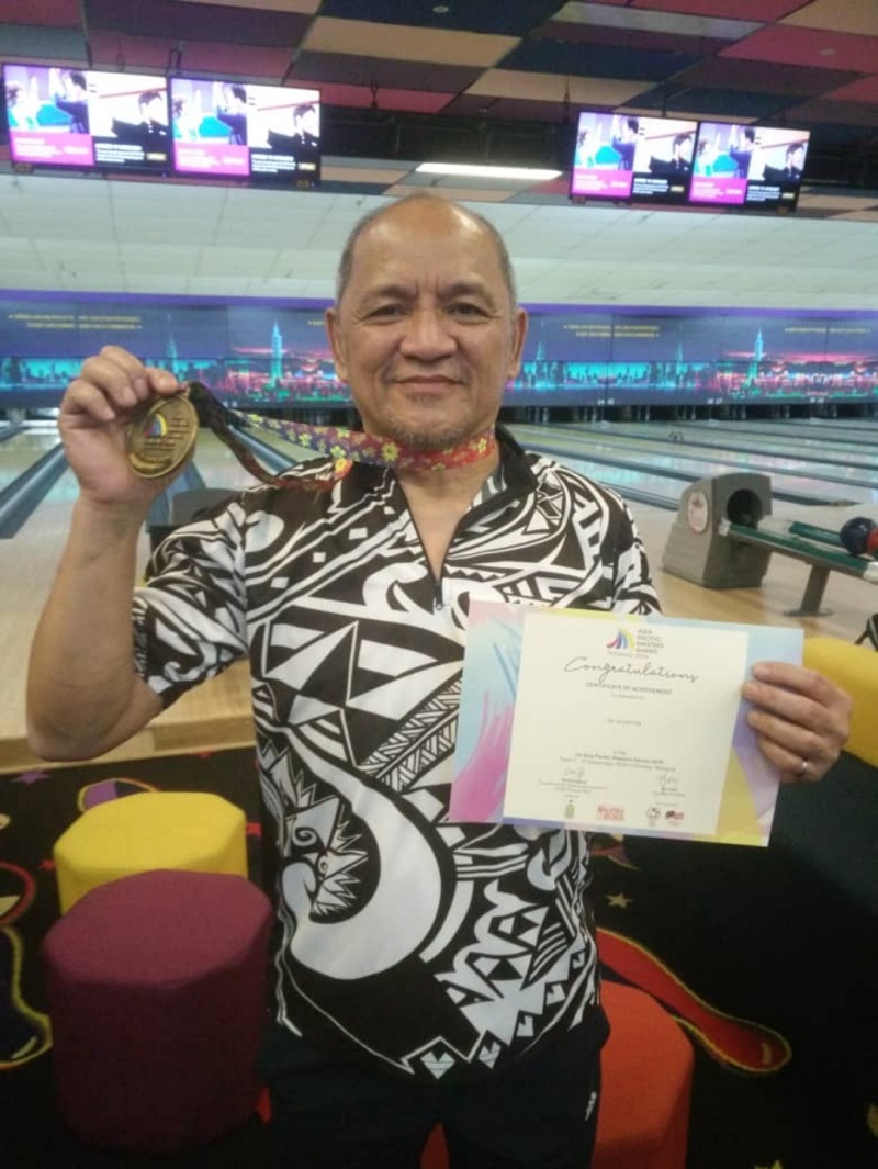 George Manioso secured gold medal in bowling