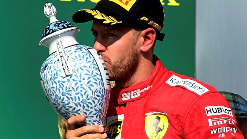 Seb on the podium, Charles four